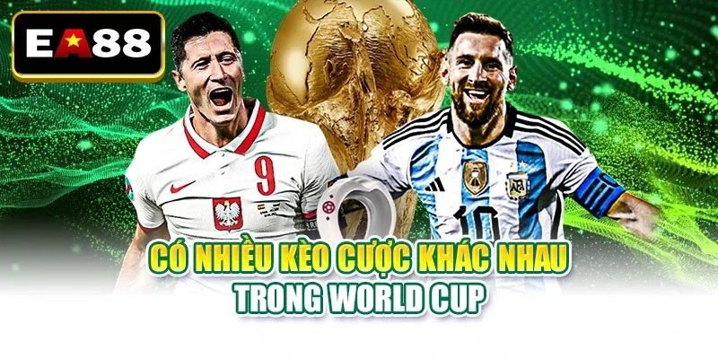 Có nhiều kèo cược khác nhau trong World Cup